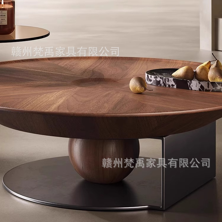 意式极简圆形创意茶几边几组合现代简约客厅家用小户型轻奢高级感