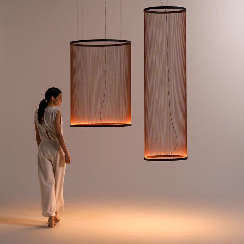 西班牙Vibia Array 设计师极简挑空客厅吊灯酒店别墅复式楼流苏灯