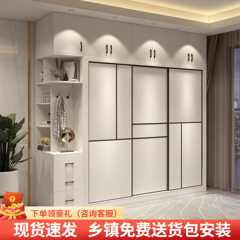 小户型三门白色推拉门衣柜