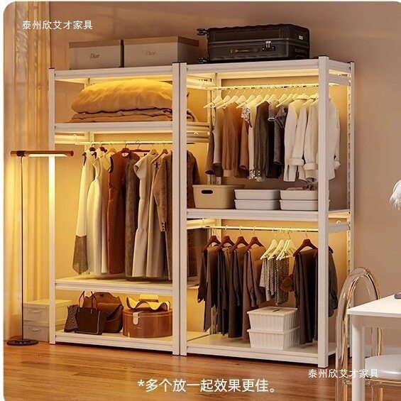 简易角钢挂衣架衣柜货架DIY