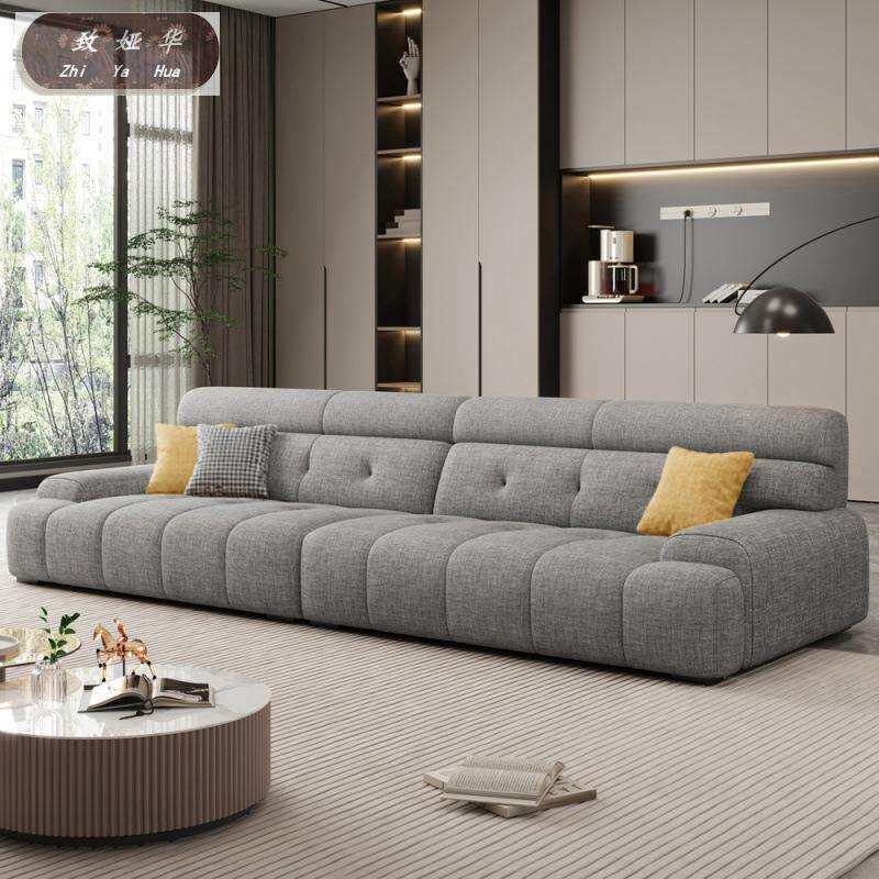 客厅组合棉麻面料极简布艺沙发棉麻沙发简约现代小户型直排