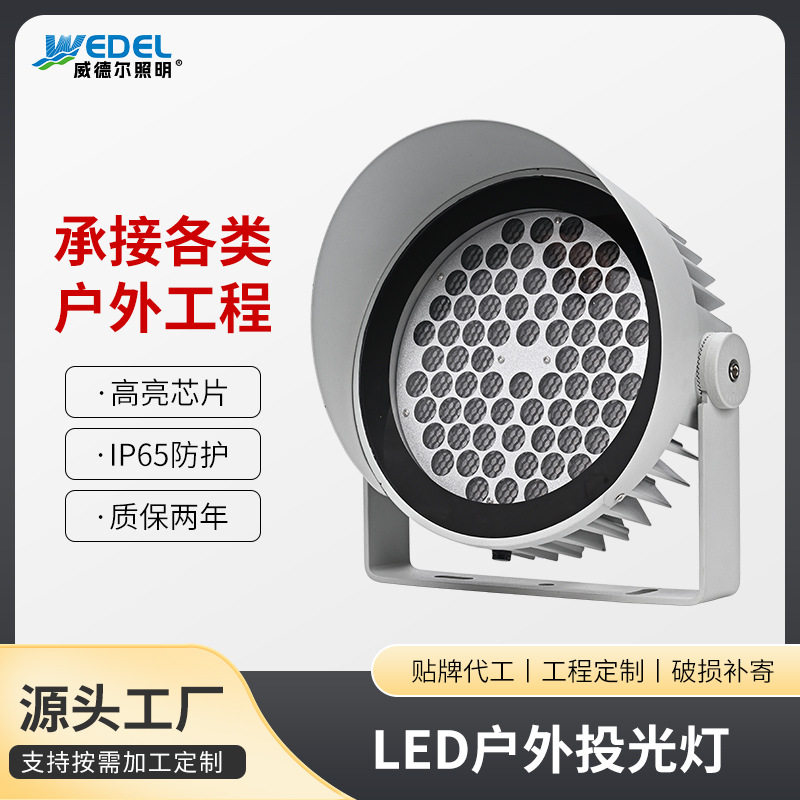 户外防水圆形投光灯聚光灯舞台酒吧射灯园林插泥照树灯LED照柱灯