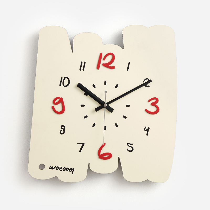 wozoom屋准免打孔钟表挂钟客厅家用创意现代简约大气餐厅时钟挂墙