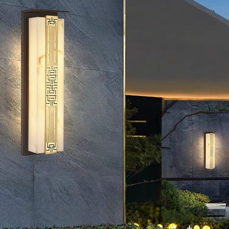 壁灯太阳能户外新中式高级感不接电别墅墙灯接电款极简美式条形灯