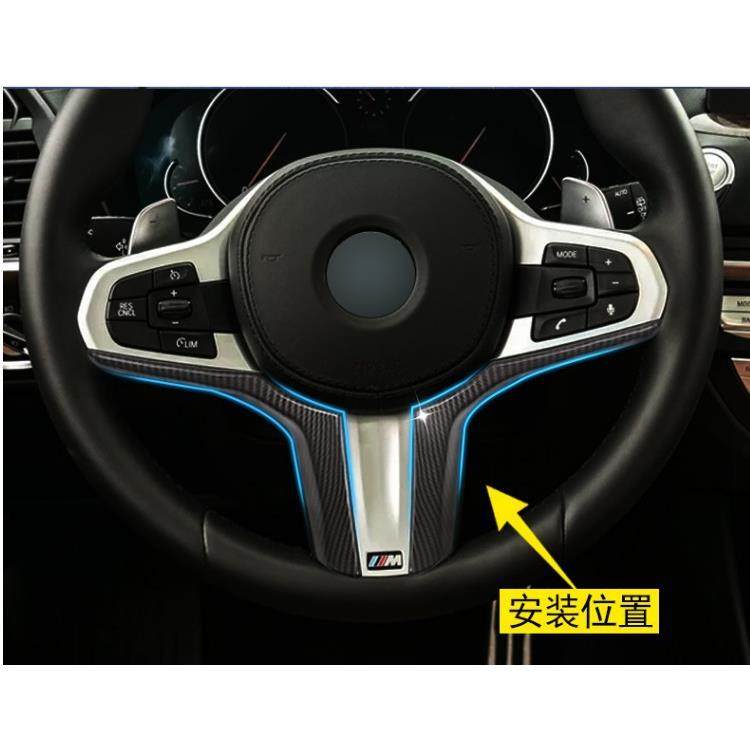 适用于18-21款宝马x3新5系6系GT方向盘装饰贴改装内饰碳纤纹饰条