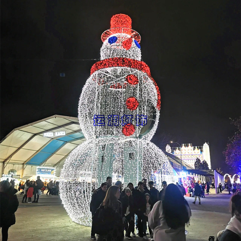 LED打卡造型灯圣诞节日气氛装饰灯大型铁艺图案灯雪人圣诞老人