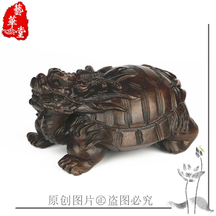 越南沉香黑木雕龙龟摆件厂家批发