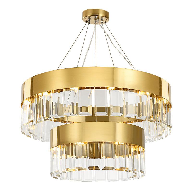 轻奢大水晶片客厅样板房水晶艺术设计别墅轻奢餐厅灯吊灯