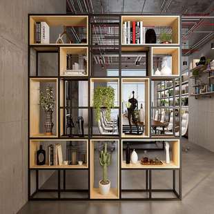 铁艺置物架隔断多层储物架书架陈列架办公隔断博古架客厅创意隔断