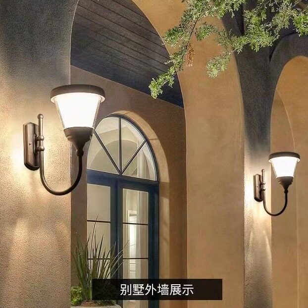 太阳能市电壁灯庭院灯户外防水大门围墙灯室外花园别墅凉亭墙壁灯