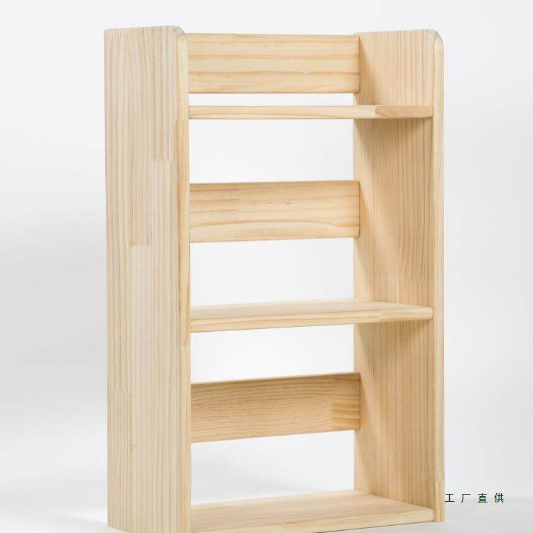 学生桌面书架纯实木桌上置物架书桌多层收纳架书柜简易可定制定