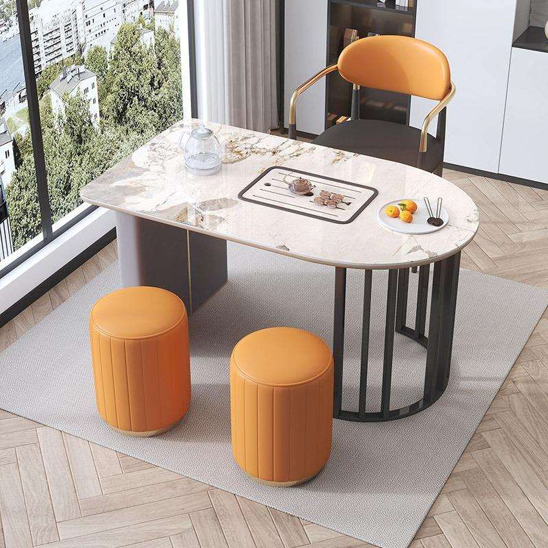 2023新款轻奢简约岩板茶桌椅组合家用小茶几功夫阳台茶桌茶具套装