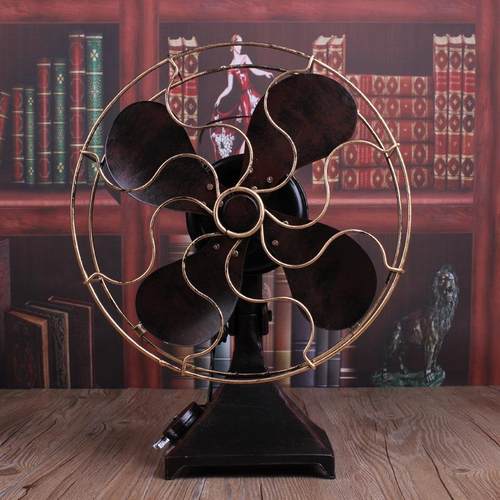 手工铁艺复古风扇模型电影片场影楼摄影道具橱窗摆件模型