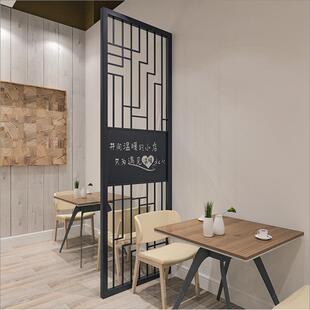 工业风餐厅屏风隔断办公室双面铁艺落地屏风多色休闲娱乐室隔断架
