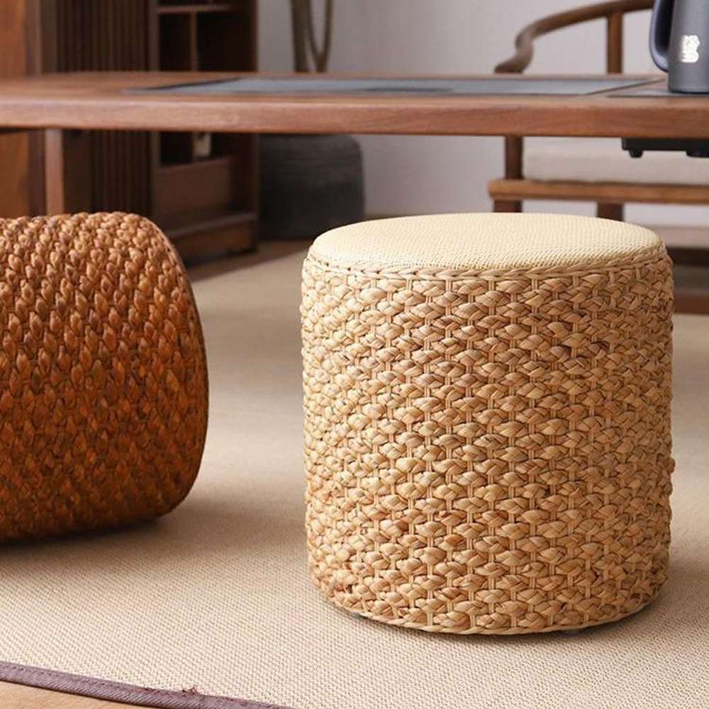 藤编矮凳创意圆凳手工草编坐墩沙发茶几凳子家用客厅创意小板凳