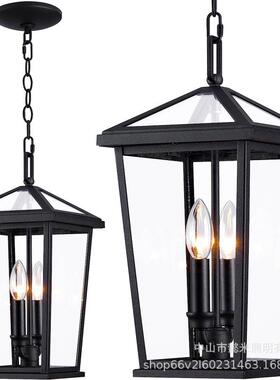 热销铁艺吊灯美式工业风新款ebay铁艺防水黑色户外新款