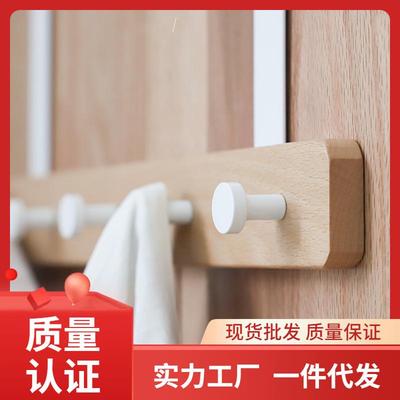 ∈门上免打孔门框门后挂钩挂钩壁挂超薄衣服挂架置物架实木挂衣
