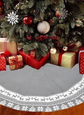 2205新款圣诞红树裙48英寸针织JF21zzhh白雪花鹿图案裙圣诞树围圣