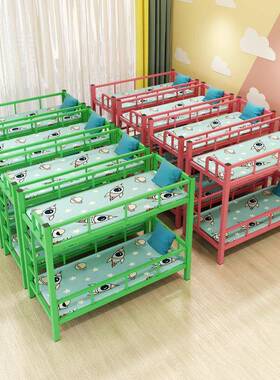 J幼儿园下铺^儿童床午铁托班学生床高低床上午休床铁床双层BIF床