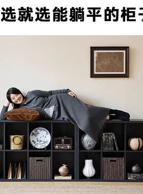 黑卡莱克书柜收纳XOJ柜落地靠墙格子柜置物色卧室柜床边柜柜储物