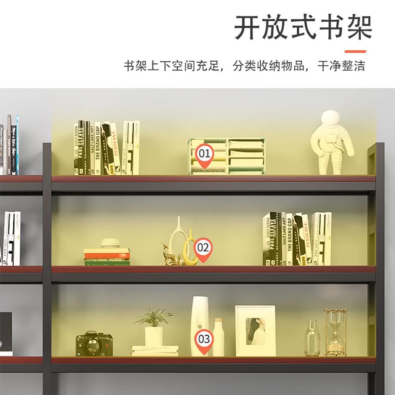 双人电脑书桌体台式家用公桌F96T65M7书架一整办墙简易学习书桌柜