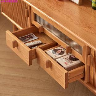 北美木电视柜全实木日视式 465 简约小户型客樱厅储物柜黑胡桃DSG