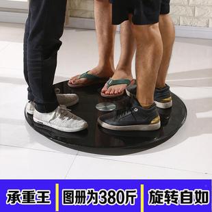 色餐桌转盘形钢YHL圆化玻璃转盘贴画转盘黑色桌黑面面旋转台基通
