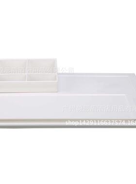 酒店宾客房美耐皿馆托FQB盘大服可务白托盘水壶托盘黑选