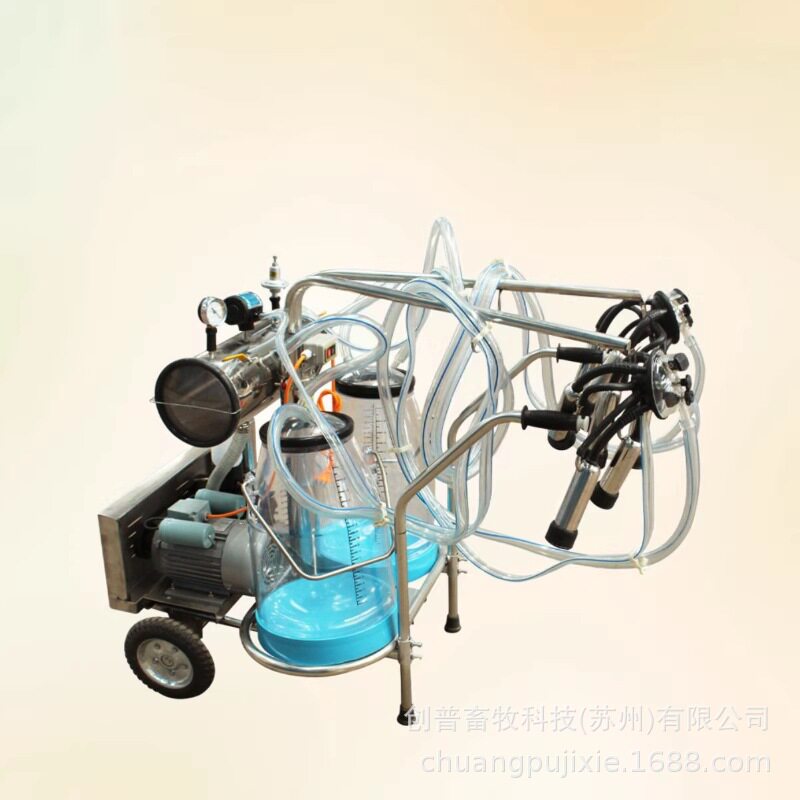 双桶真空泵挤奶机可移动式挤奶机家庭牧场使用25L透明挤奶桶