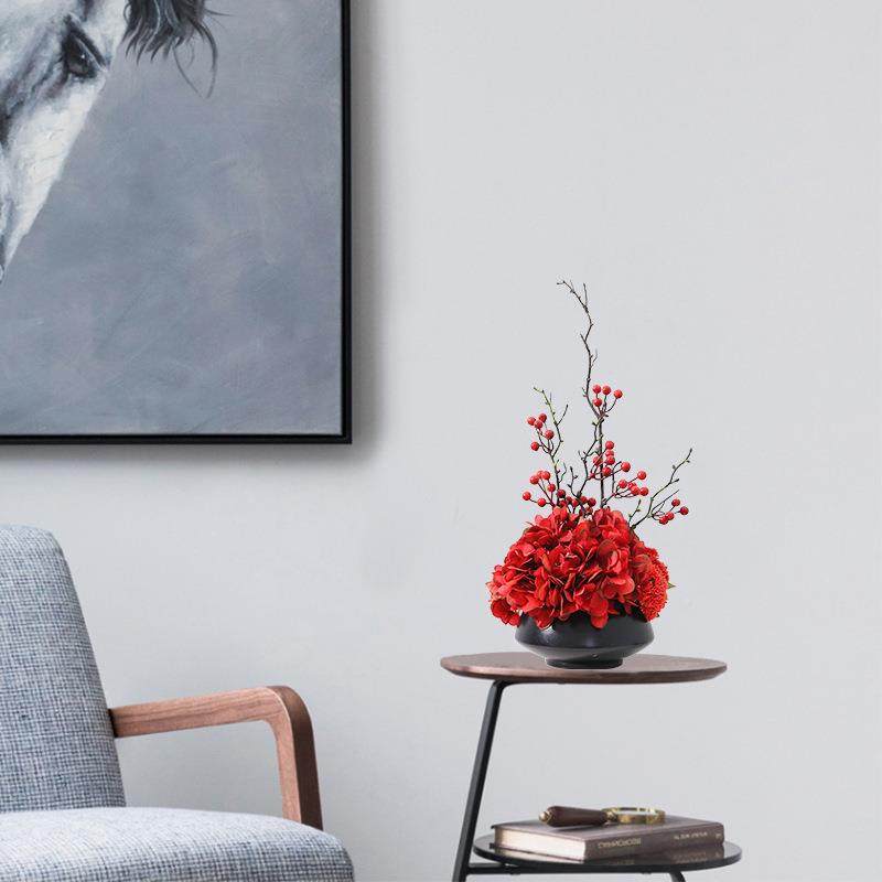 FTX新中式软装楼花店艺售谈处洽桌仿真花装饰品酒样板房家居客厅