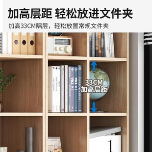 书书架一体家用厅客靠墙置物架落地组立合储物收纳柜QOQ格柜子柜
