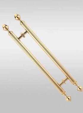 豪华门木手玻钛璃门门大拉手工艺红古FBA铜把玫瑰金黑色金欧式酒