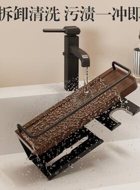 胡间桃木漱吹风机物架卫生电吹风筒置支架壁挂式洗台JG00924纸巾