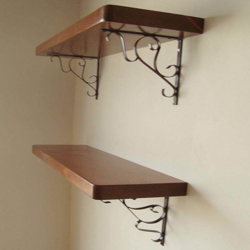 6R墙置层物架F76SSH7J壁架多实木书上架一字复古挂隔板台板桌面上