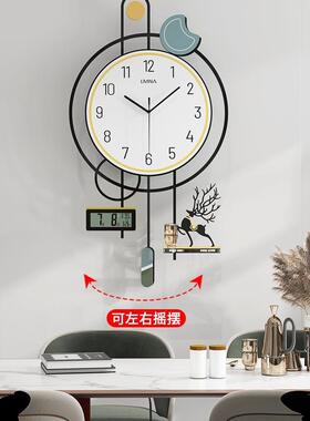 新钟表挂钟客厅2025款创意大气家用上钟网红现时代简约F97JH87M石