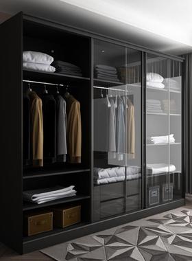 小A移PMZ门衣柜钢化玻璃门定制推拉门滑门/1.801.6米户型轻奢收纳