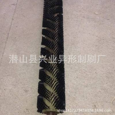 旋转尼龙丝毛刷辊 工业尼龙清洗刷辊 螺旋缠绕式毛刷辊