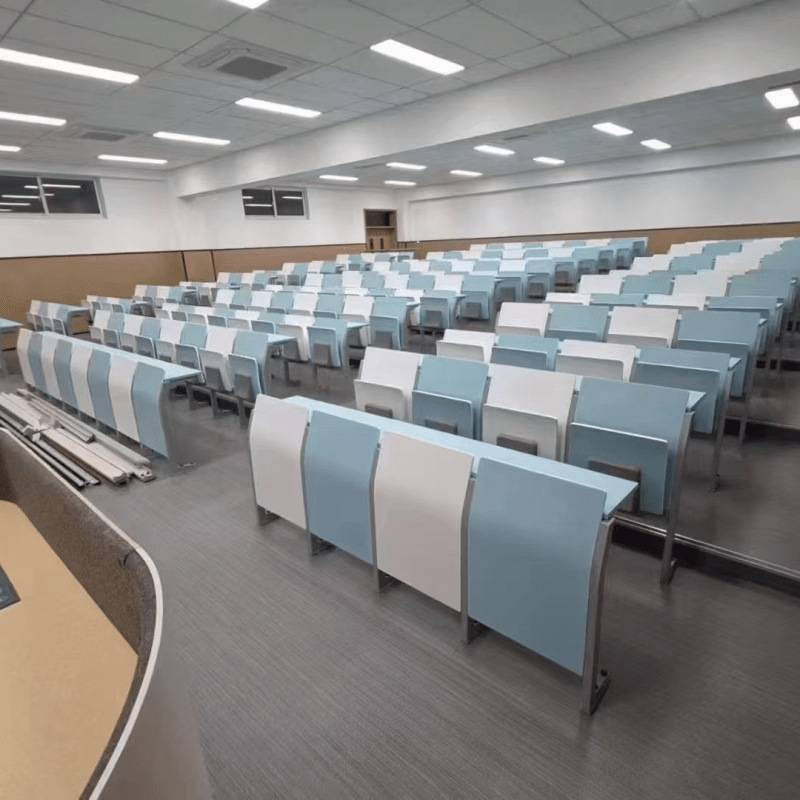中领 学校阶梯教室排椅 实木礼堂椅 会议室课桌椅 折叠写字板