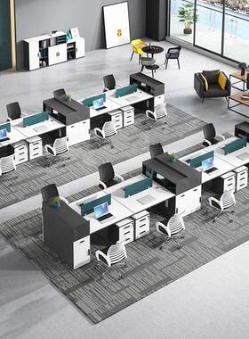 职员办公桌椅组简约现代办FYR20211公室家合屏具电脑双人四人桌员