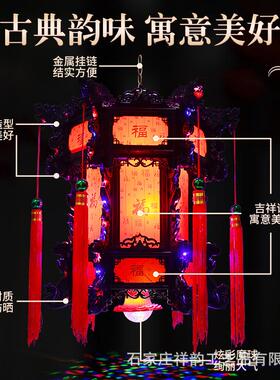 款仿古六新角龙MKA灯七彩宫灯走马吊灯中式ELD旋转阳台大门灯