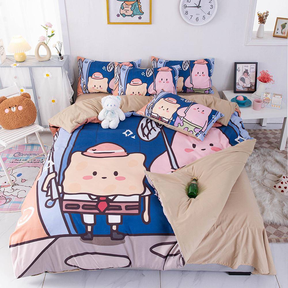 四款卡通学简约抓水母笠1FFN.5m双人床上四季件套生宿舍单人床单