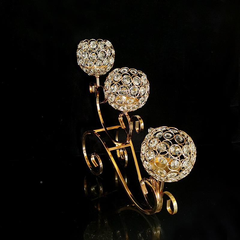 跨境EXP式铁艺电镀老车晶烛台家居摆件婚欧庆道水具酒店桌花艺爷