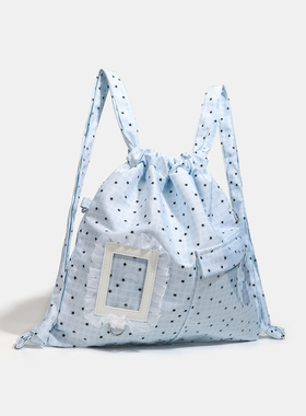 天使波点星星卡包痛包抽绳包单肩双肩大容量轻便女士包包卡片包