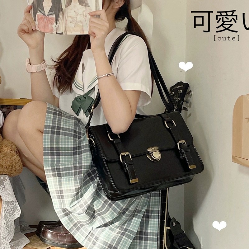 复古校供包邮差包jk制服包学院风单肩斜挎手提双肩包女大通勤包托