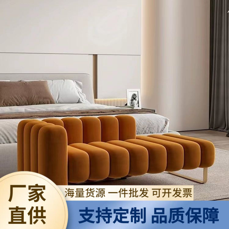 简约小户型客厅酒店贵妃椅躺椅创意换鞋凳北欧轻奢靠背卧室床尾凳
