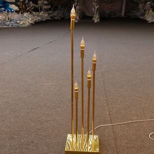 婚庆道具路引金色电镀铁艺芦苇路引灯婚礼堂舞台场地布置道具摆件