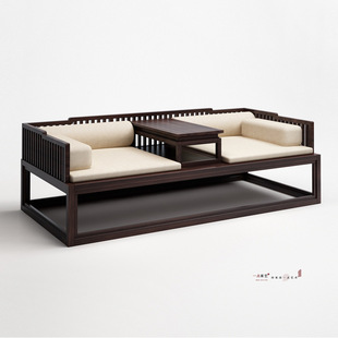 样板房家具 宋式美学实木布艺沙发椅 售楼处接待桌椅谈判椅成套