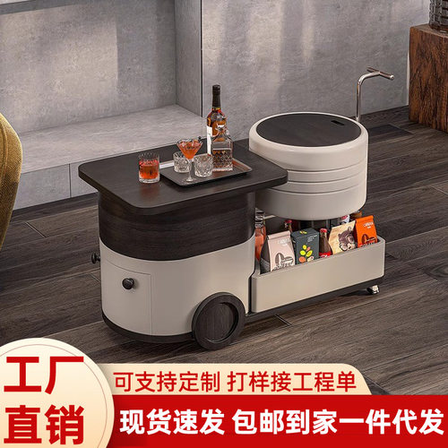 意式极简沙发边几可移动小推车多功能升降茶几客厅沙发边柜置物架