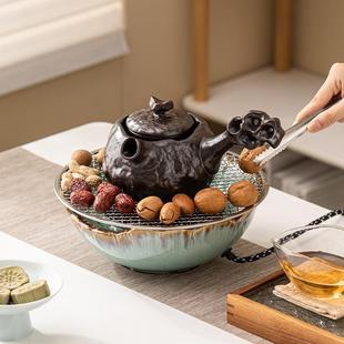 新款 电陶炉室内家用陶壶煮茶壶煮茶器炉子 围炉煮茶套装 烤橘子中式