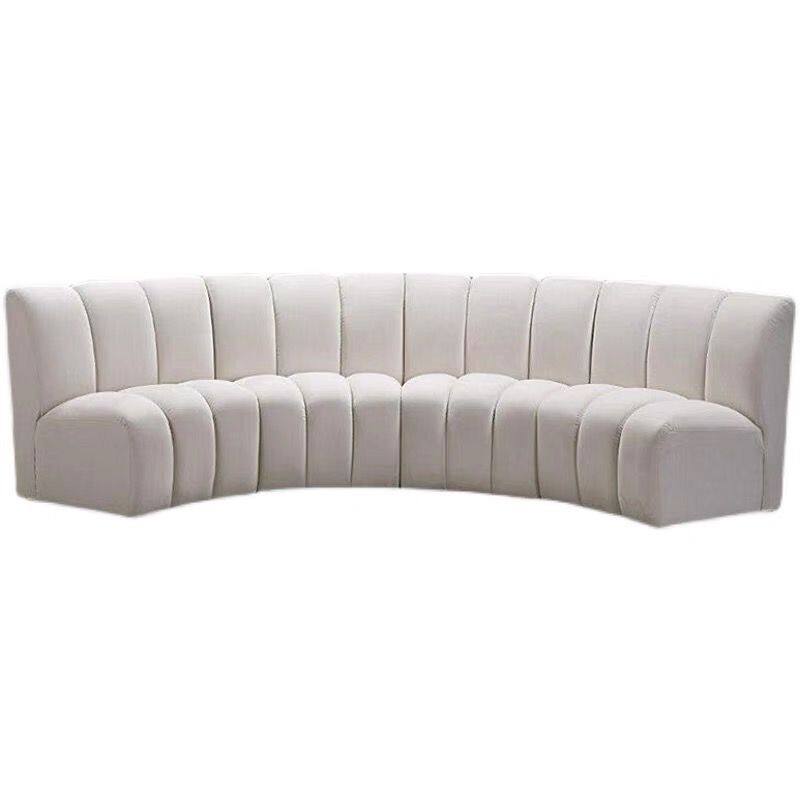 北欧轻奢半弧形半圆形组合多人沙发会议室售楼部商务酒店异形沙发